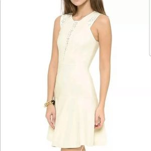 Rebecca Taylor Lace Cutout Ponte Fit Flare Dress